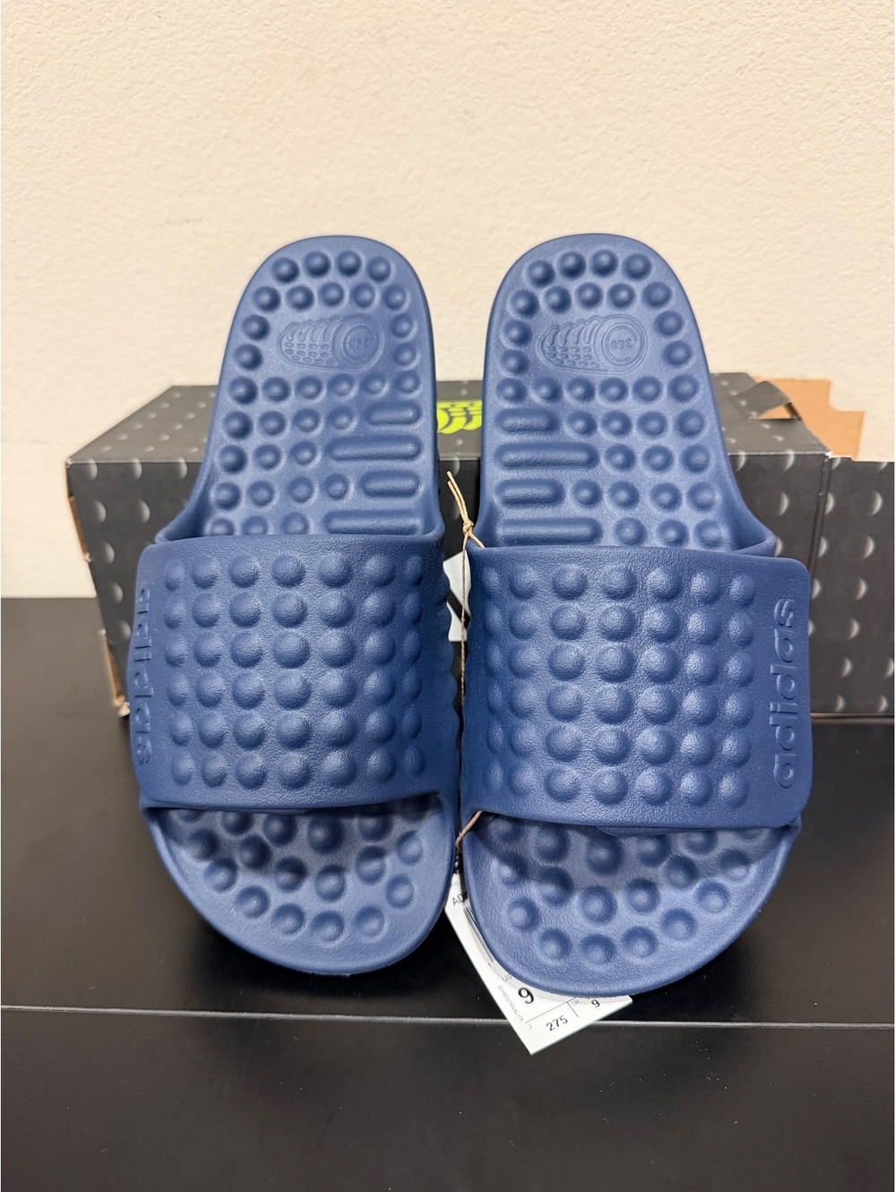 Size 9 - Adidas Adissage 360Rec Slide “Dark Blue”